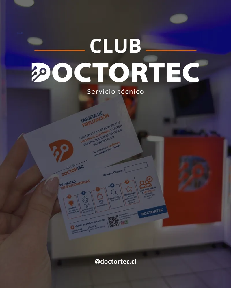 Club DOCTORTEC: tarjeta de fidelización en la sucursal de Rancagua